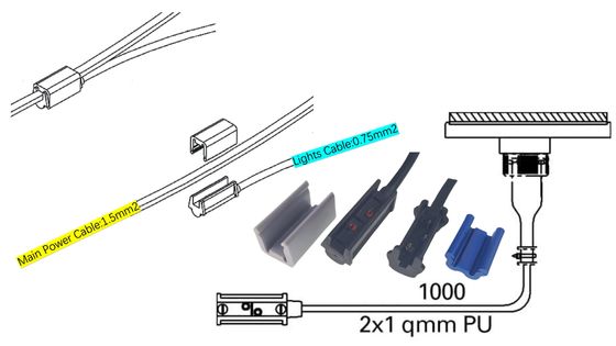 5A-20A Conector sobremoldado de clic con arnés de cableado automotriz con soporte de cable optimizado y luces de despegue de marcador único