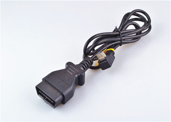Varón de diagnóstico modificado para requisitos particulares del Pin del cable 16 de Obd Ii a la hembra con el conector que prensa