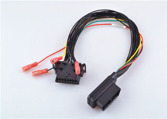 Varón de diagnóstico modificado para requisitos particulares del Pin del cable 16 de Obd Ii a la hembra con el conector que prensa