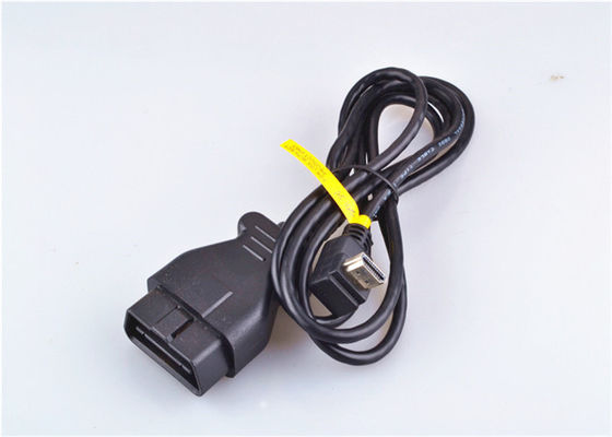 Varón de diagnóstico modificado para requisitos particulares del Pin del cable 16 de Obd Ii a la hembra con el conector que prensa