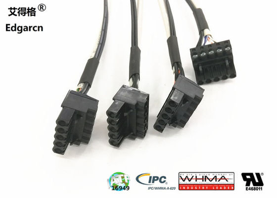Cable de extensión de alimentación de cd de ángulo recto del arnés de cable industrial de Edgar 5.5 * 2.1mm macho