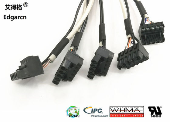 Cable de extensión de alimentación de cd de ángulo recto del arnés de cable industrial de Edgar 5.5 * 2.1mm macho
