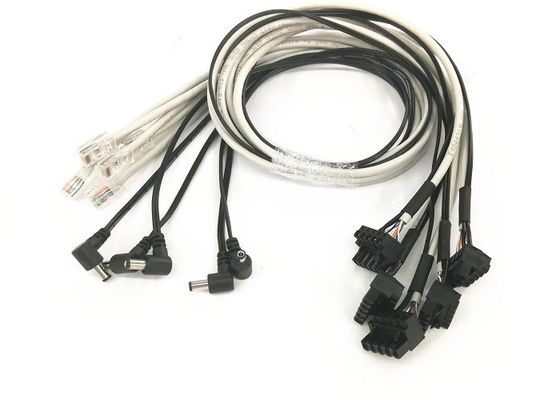 Arnés de cable industrial de ángulo recto Dc Cable de alimentación Cat5e Utp 26awg / 4p Gy Jacket