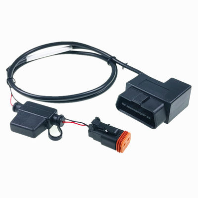 16pin OBDII Passthru Cable with Power Break Out and IP68 Rating for Heavy-Duty Automotive Wiring Harness